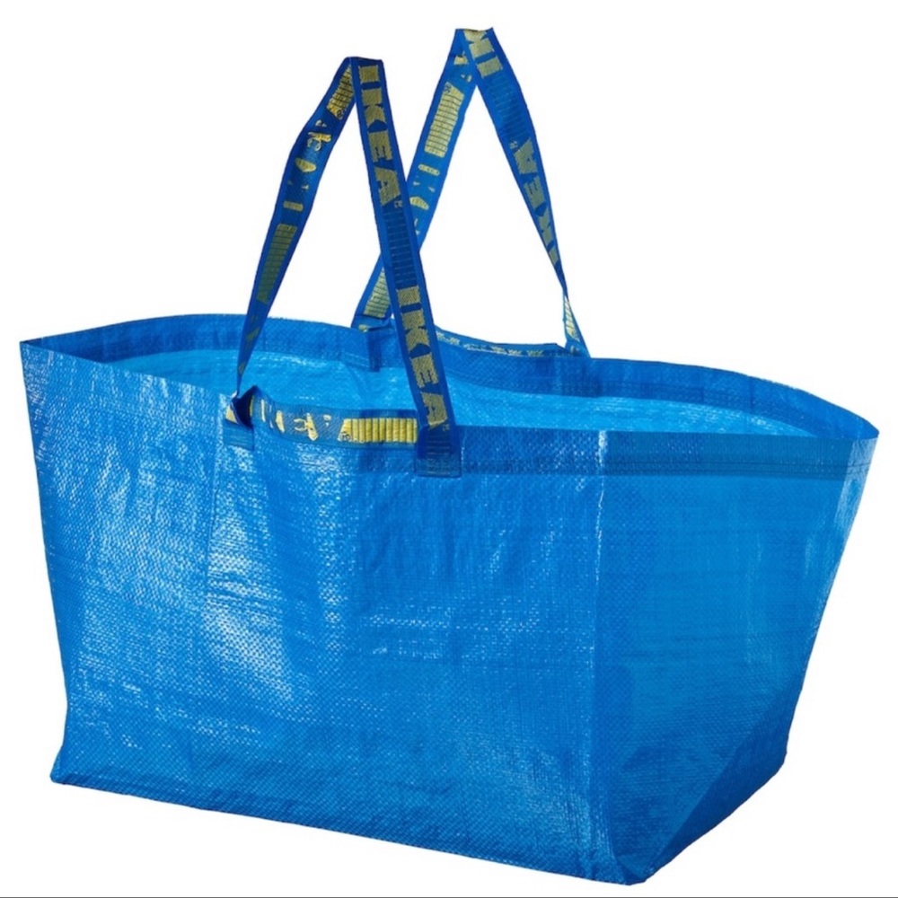 2 New Ikea Large Utility Blue Shopping Tote Bag